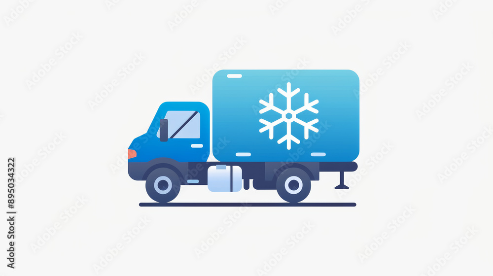 Cold Chain Logistics - refrigerated/frozen truck illustration Cold Chain Logistics - refrigerated/frozen truck illustration