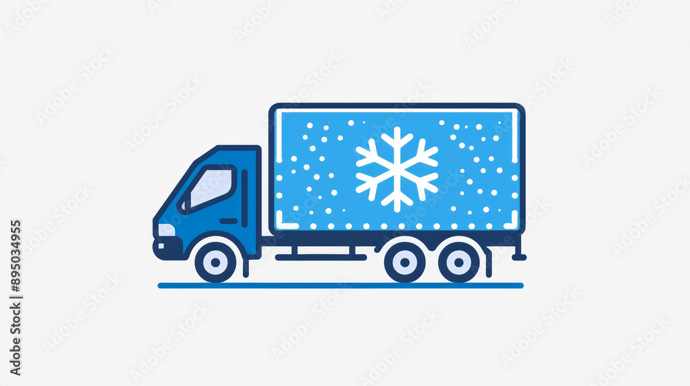 Cold Chain Logistics - refrigerated/frozen truck illustration Cold Chain Logistics - refrigerated/frozen truck illustration