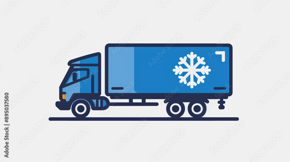 Cold Chain Logistics - refrigerated/frozen truck illustration Cold Chain Logistics - refrigerated/frozen truck illustration