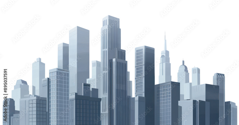 Obraz premium PNG Modern urban cityscape illustration