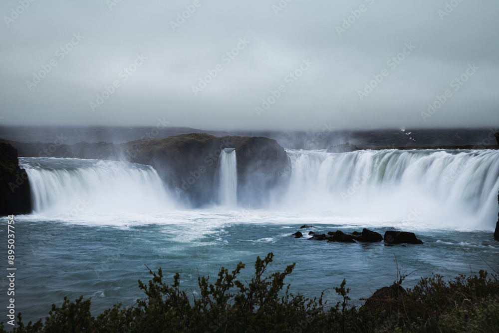 Scenic view of Godafoss waterfall, Iceland Scenic view of Godafoss waterfall, Iceland