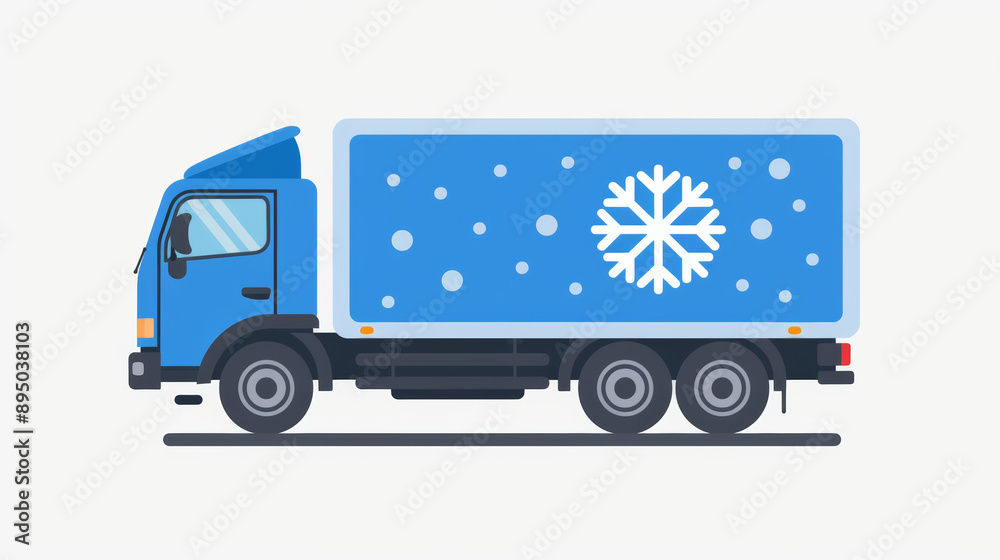 Cold Chain Logistics - refrigerated/frozen truck illustration Cold Chain Logistics - refrigerated/frozen truck illustration