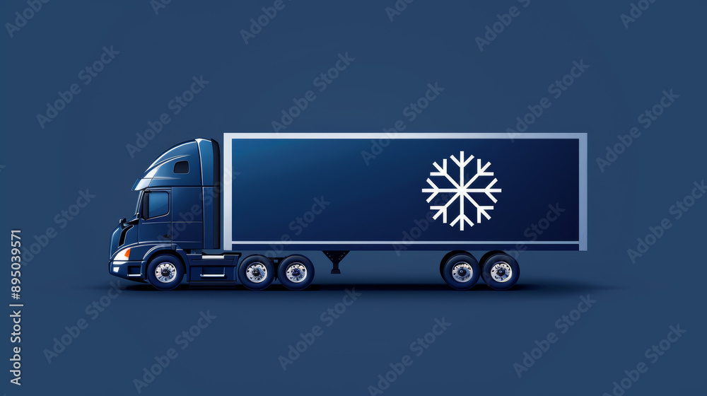 Cold Chain Logistics - refrigerated/frozen truck illustration Cold Chain Logistics - refrigerated/frozen truck illustration