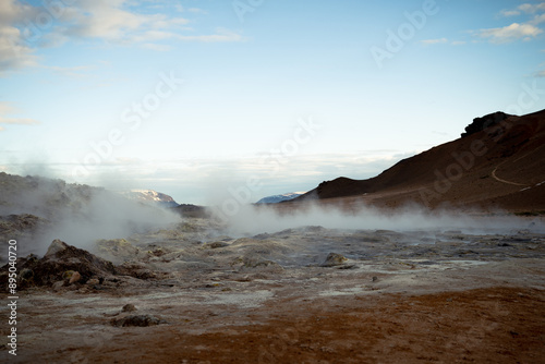 Breathtaking boiling mudpots in Myvatn Geothermal Area