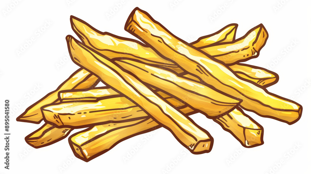 french fries isolated with salt french fries isolated with salt