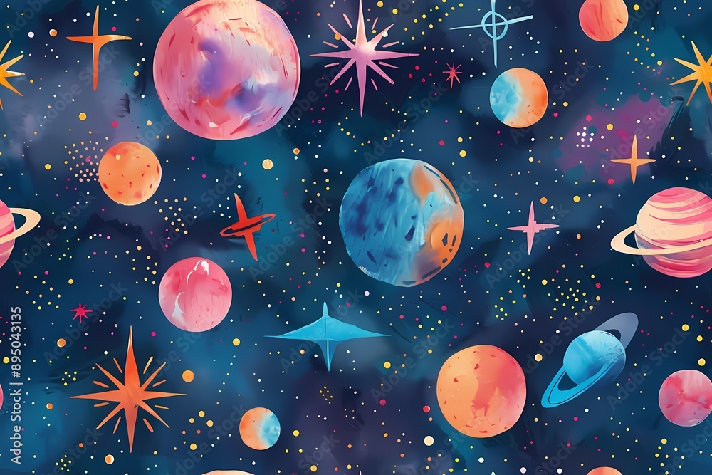 Cosmic Watercolor Pattern Cosmic Watercolor Pattern