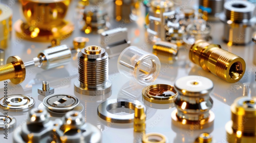 A collection of various metal parts and screws A collection of various metal parts and screws
