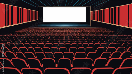 Cinema Screen Mockup Vector Illustration