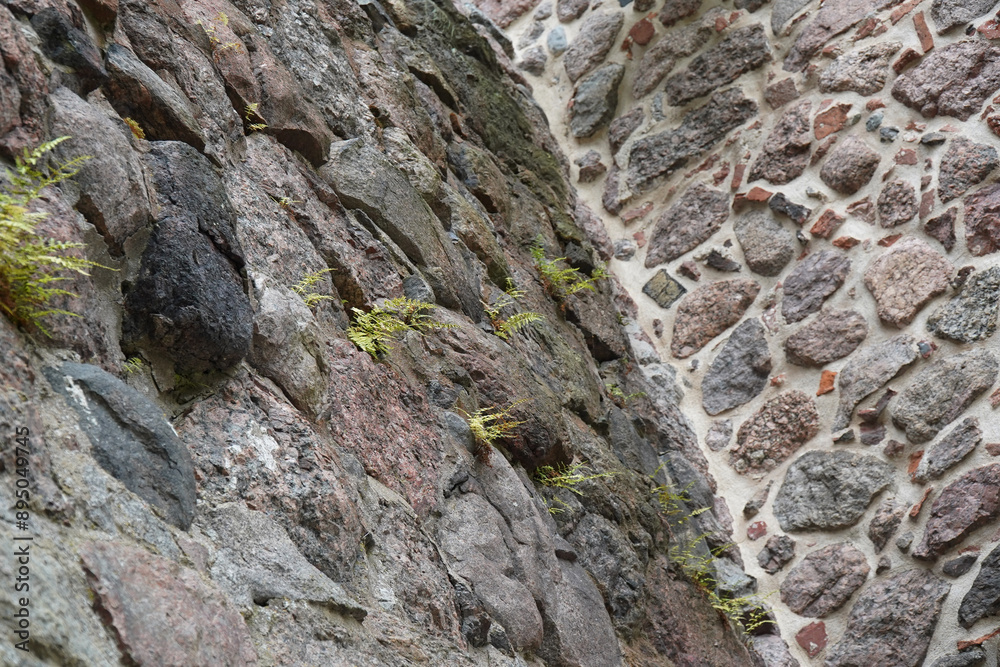 An old stone wall. Stone Wall Corner