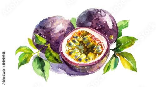 Passion Fruit Trio: Watercolor Delight 