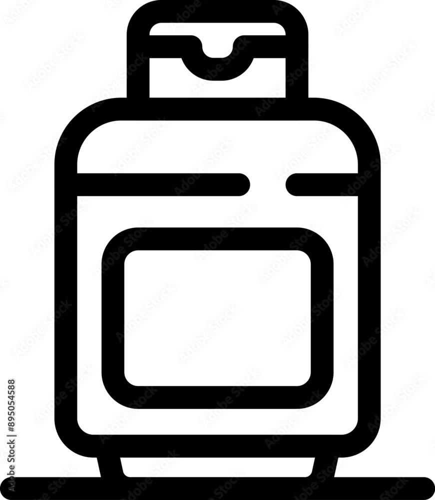 Gas cylinder container icon, outline style, suitable for camping tourism apps and websites Gas cylinder container icon, outline style, suitable for camping tourism apps and websites