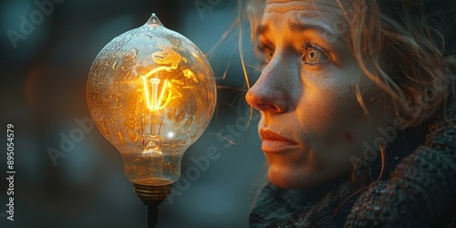 the emergence of an idea, a lamp photo