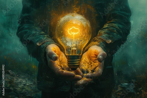 the emergence of an idea, a lamp photo