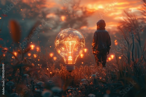 the emergence of an idea, a lamp photo