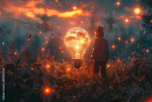 the emergence of an idea, a lamp photo