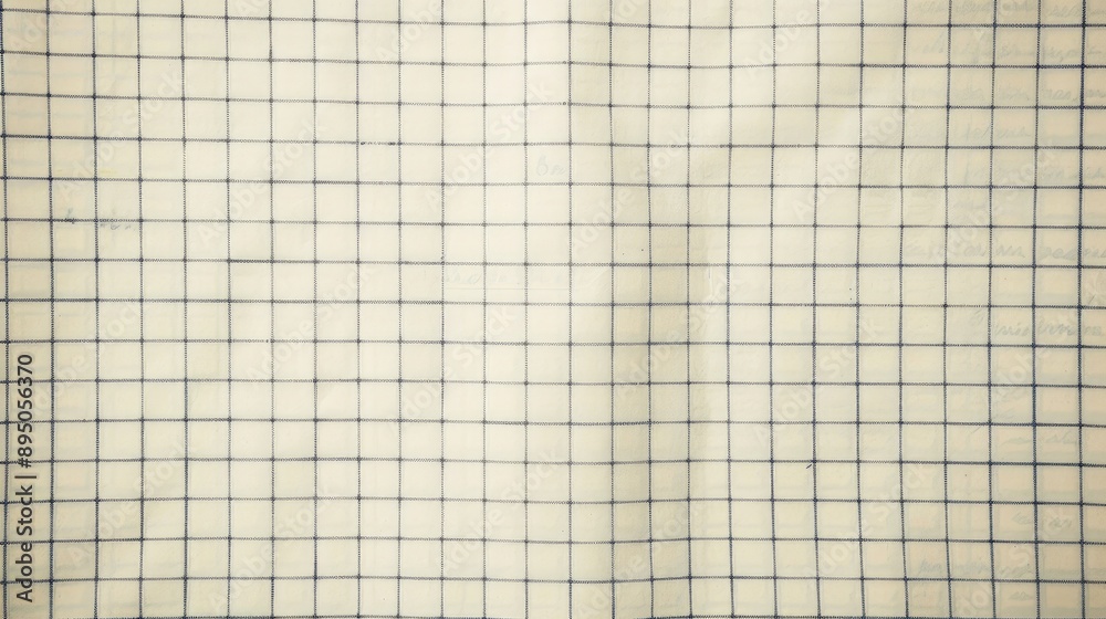 Top view of a checkered notebook paper background Top view of a checkered notebook paper background