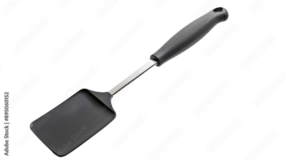 Precision Cooking: Detailed Realism of Hovering Spatula with Rubber Tip on White Background Precision Cooking: Detailed Realism of Hovering Spatula with Rubber Tip on White Background