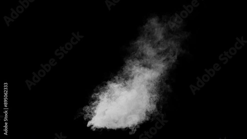 Endless Loop of High-Quality Realistic Smoke Torch with Alpha Channel: Detailed and Lifelike Footage of Billowing Smoke, Perfect for Seamless Integration into Cinematic Productions.