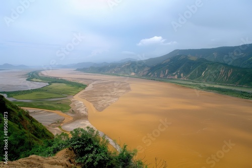 Yellow River China. Galloping Current Tour at Qiankun Bay in Shanxi
