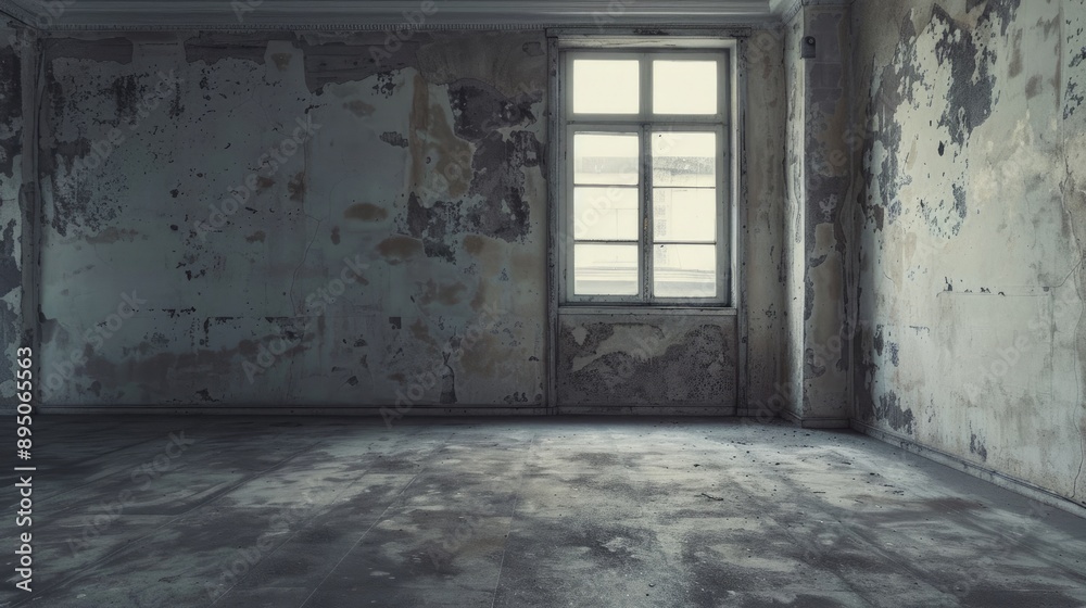 Desolate, dim, vacant room with space for text Desolate, dim, vacant room with space for text