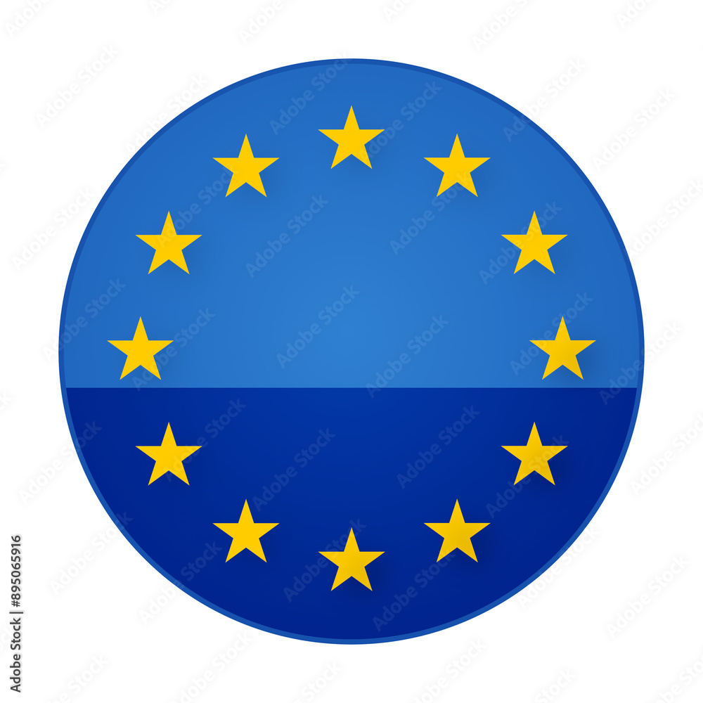 circle symbol abstract creative in blue and deep blue with the stars of the flag of the European Union, EU, Europe circle symbol abstract creative in blue and deep blue with the stars of the flag of the European Union, EU, Europe