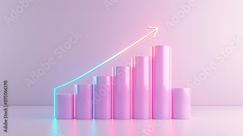 A pink and neon colored graph with a red arrow pointing upwards Free Download A pink and neon colored graph with a red arrow pointing upwards - GFXLoad