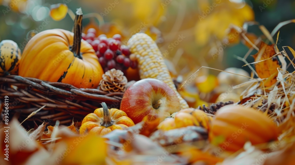 Thanksgiving agriculture harvest decorration banner background illustration generated by ai Thanksgiving agriculture harvest decorration banner background illustration generated by ai