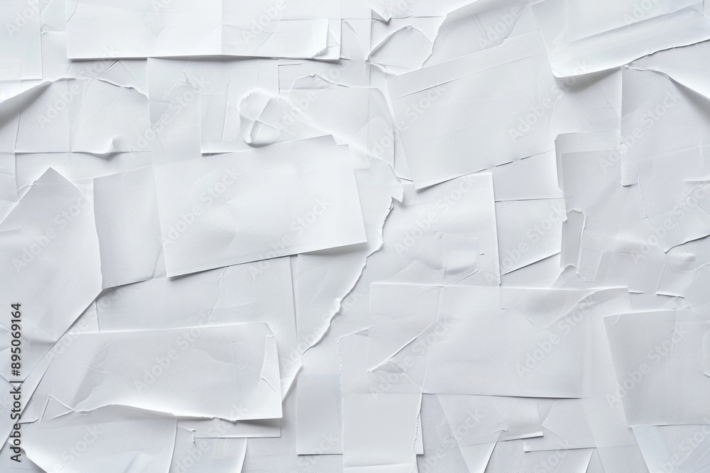 Paper Taped On Wall. Variety of Blank White Paper Notes Stuck with Sticky Tape on Background Paper Taped On Wall. Variety of Blank White Paper Notes Stuck with Sticky Tape on Background