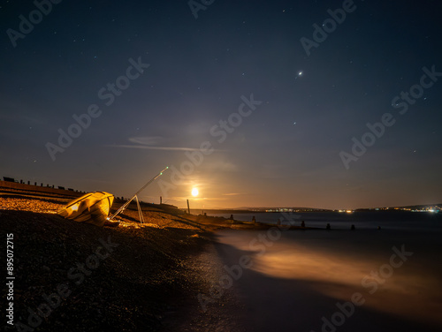 Night fishing from the beach