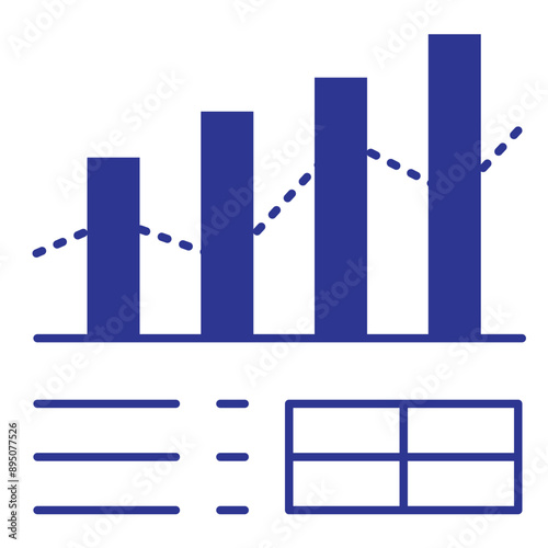 Statistical Data Icon with Editable Stroke for Data Analysis and Visualization