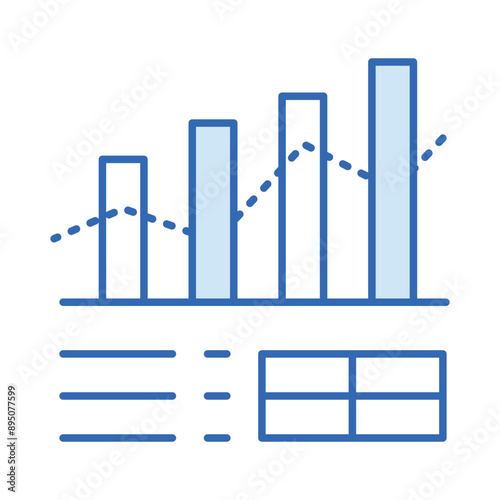 Statistical Data Icon with Editable Stroke for Data Analysis and Visualization