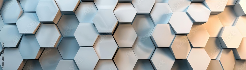 3D abstract hexagon waves in a monochromatic palette for modern design 3D abstract hexagon waves in a monochromatic palette for modern design