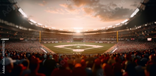 Baseball Fans at Sunset Stadium