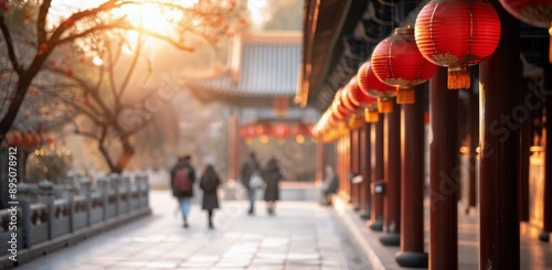 Red Lanterns at a Chinese Temple