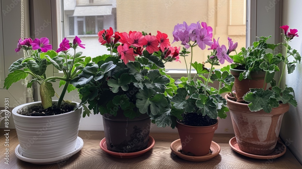 Lovely indoor geraniums