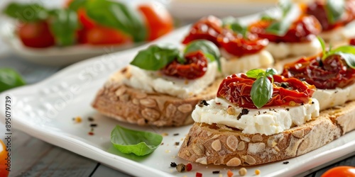 Wallpaper Mural Sun-Dried Tomato Bruschetta With Basil Torontodigital.ca