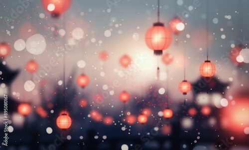 Red Lanterns at Sunset