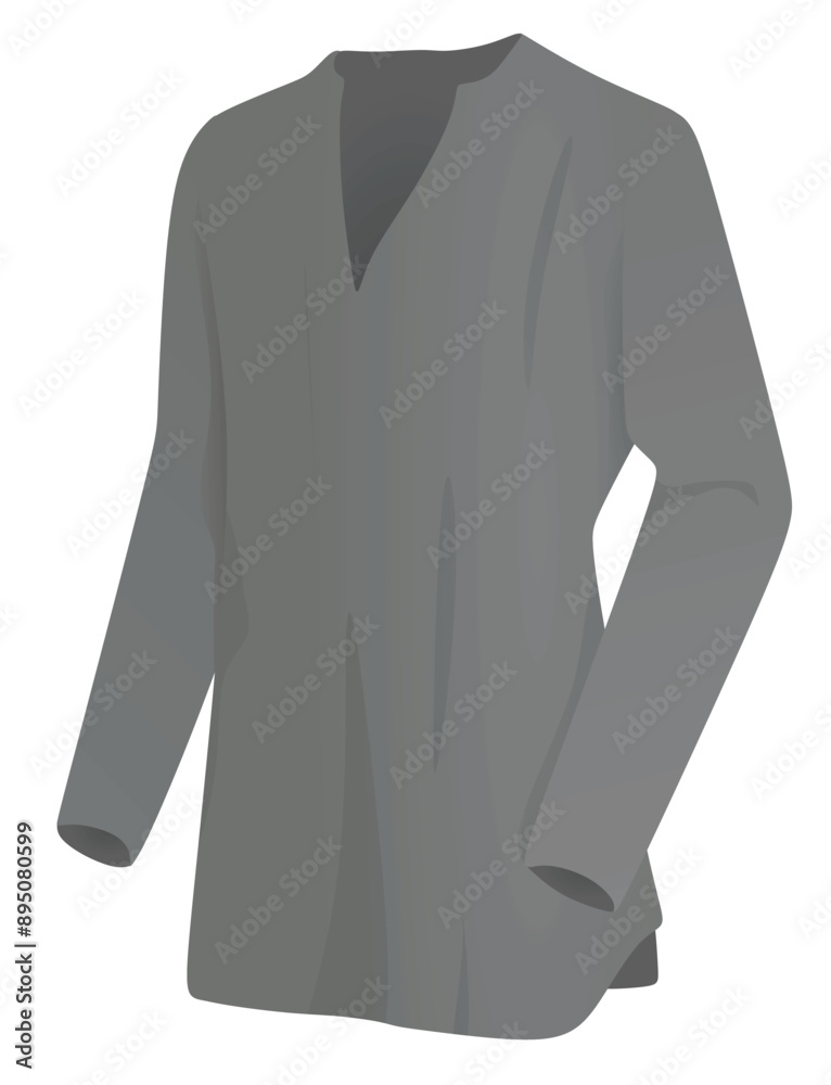 Naklejka premium Long sleeve t shirt. side view. vector