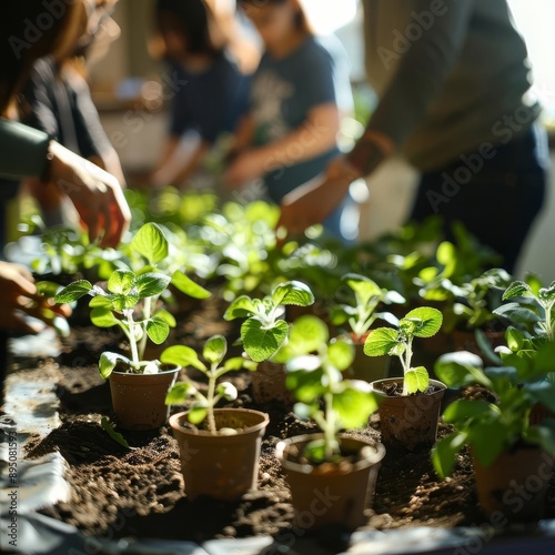 Gardening club meeting with tips and plant swaps