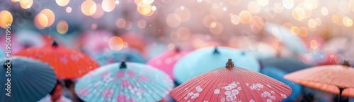 Woman With Umbrella in Japanese Street
