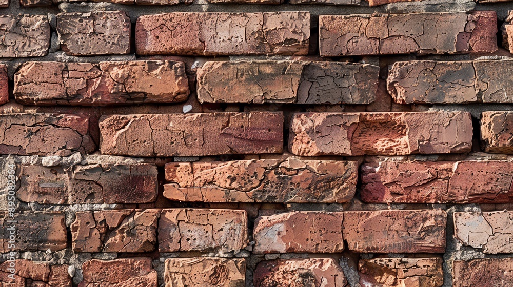 Close-up view of an aged brick wall, showcasing intricate textures, colors, and weathered patterns that tell a story. Close-up view of an aged brick wall, showcasing intricate textures, colors, and weathered patterns that tell a story.