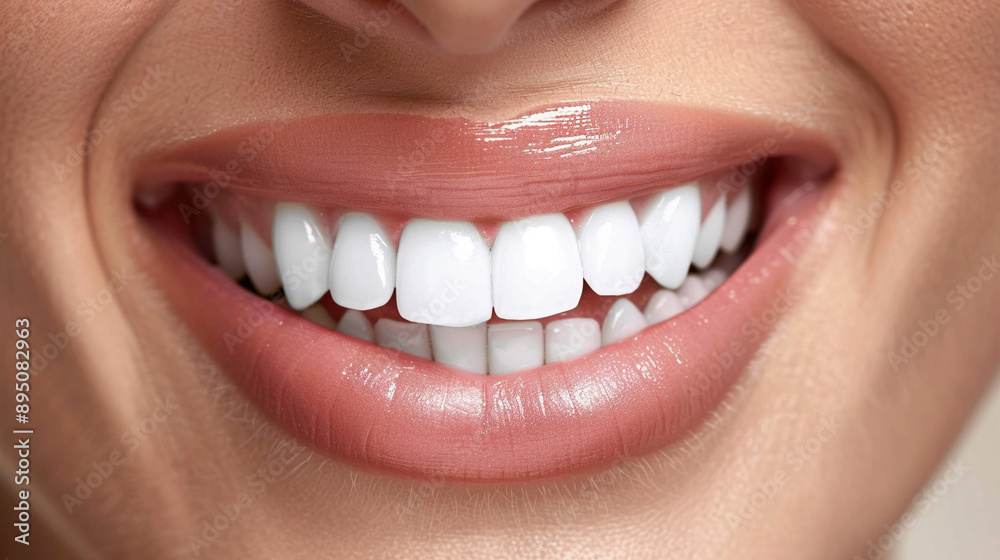 Smile with healthy white teeth close up Smile with healthy white teeth close up
