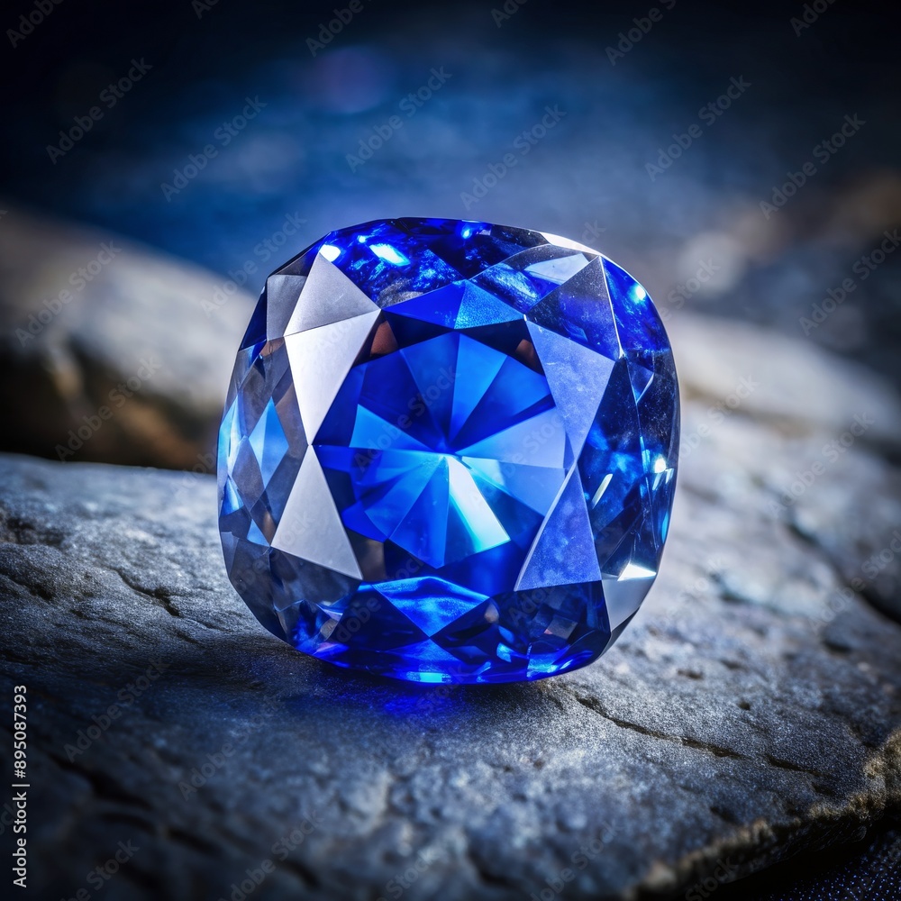 A Sparkling Blue Sapphire on a Rough Stone, macro photography , gemstone , jewel , luxury A Sparkling Blue Sapphire on a Rough Stone, macro photography , gemstone , jewel , luxury