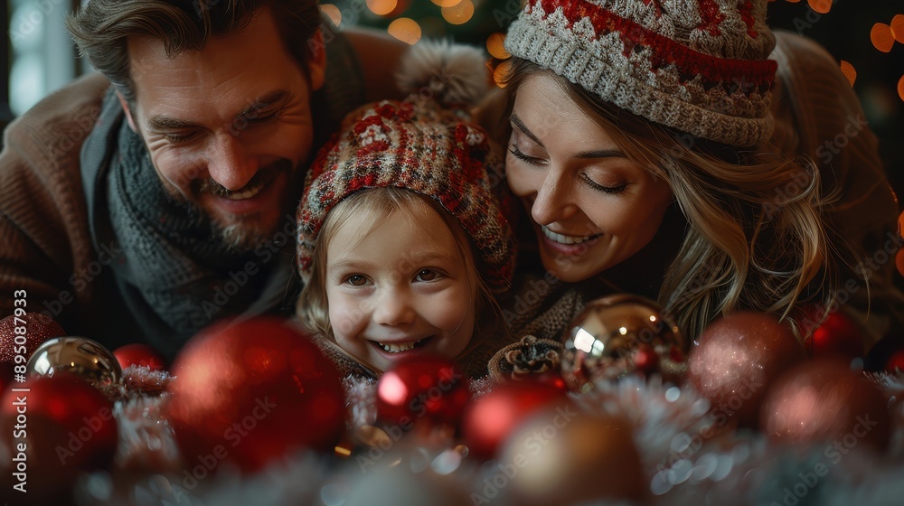 Title: Handsome Man and Woman with Daughter Decorating Christmas Tree, Smiling Family Laughing While Decorating New Year's Tree at Home, Stock Photo Style
Title: Handsome Man and Woman with Daughter Decorating Christmas Tree, Smiling Family Laughing While Decorating New Year's Tree at Home, Stock Photo Style