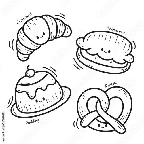 Vector illustration coloring simple cartoons. outline black and white, icon
