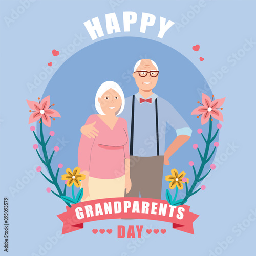Vector Happy Grandparents Day Banner design for Social Media With Fully Editable Grandparents Day 