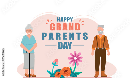 Vector grandparents day celebration background Illustration of grandparents day