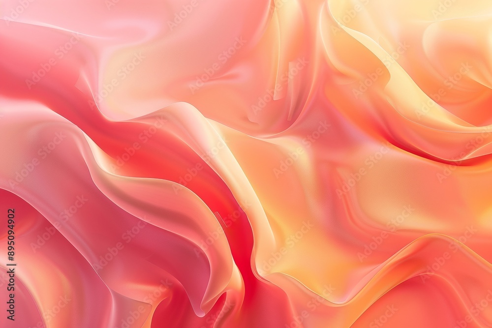 Obraz premium Abstract background with soft peach and pink colors waves of fabric