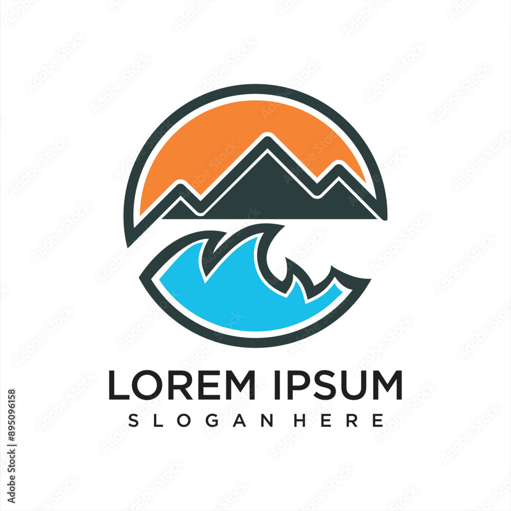 Symbol simple Mountain Logo with line art style Illustration logo design Symbol simple Mountain Logo with line art style Illustration logo design