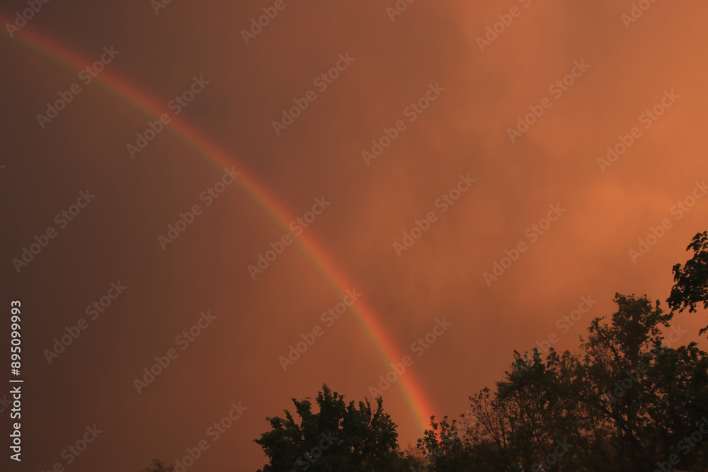 Orange Sky and Rainbow Orange Sky and Rainbow